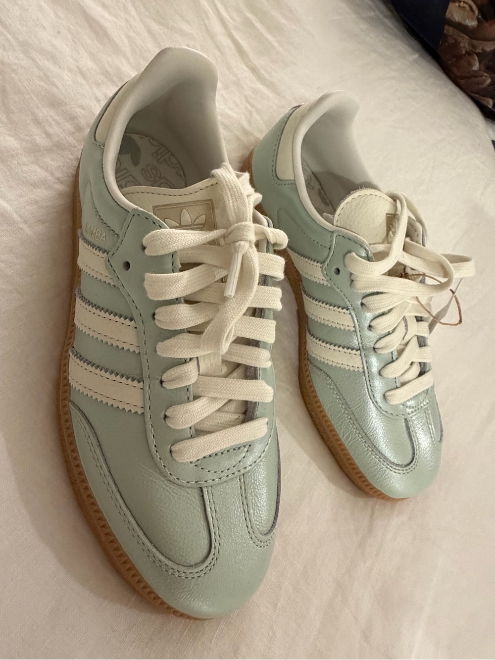 adidas Women's Sneakers in Pale Mint and Cream